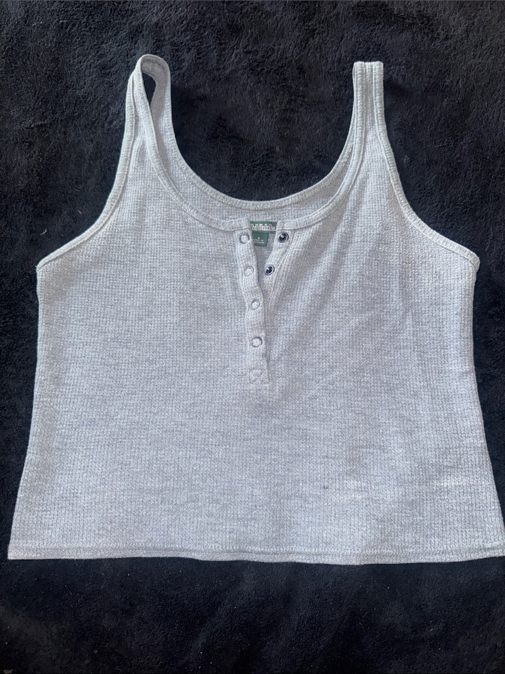 Light Gray Ribbed Cropped Tank Top